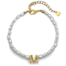 Load image into Gallery viewer, Initial pearl bracelet x TAJDA