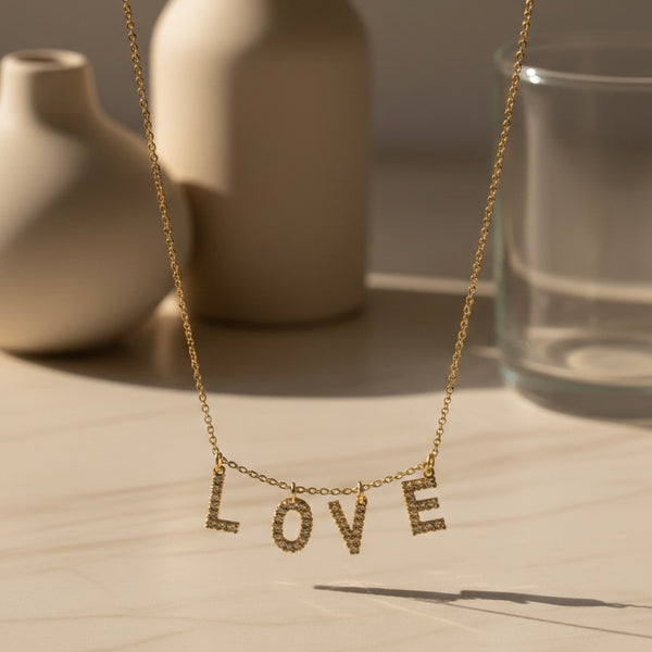 Sparkling letter necklace