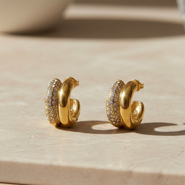 Sparkling hoop earrings